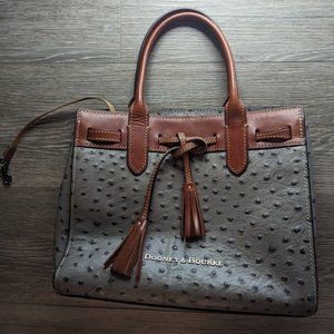 Dooney and Bourke Ostritch Ariel embossed leather Tote Bag Brown and Grey